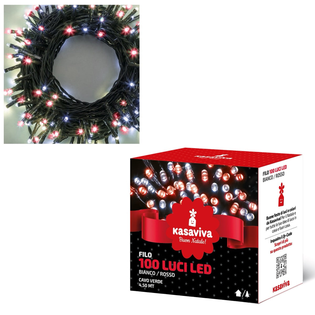 FILO LED 100 BIANCO/ROSSO