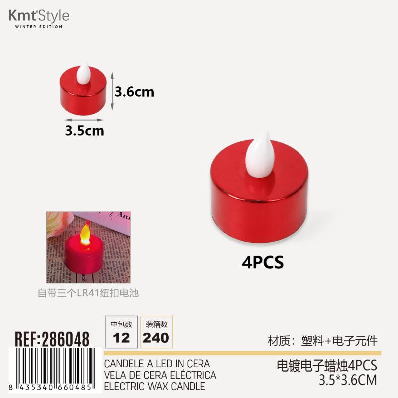 CANDELE A LED IN CERA 4PCS 3.5*3.6CM