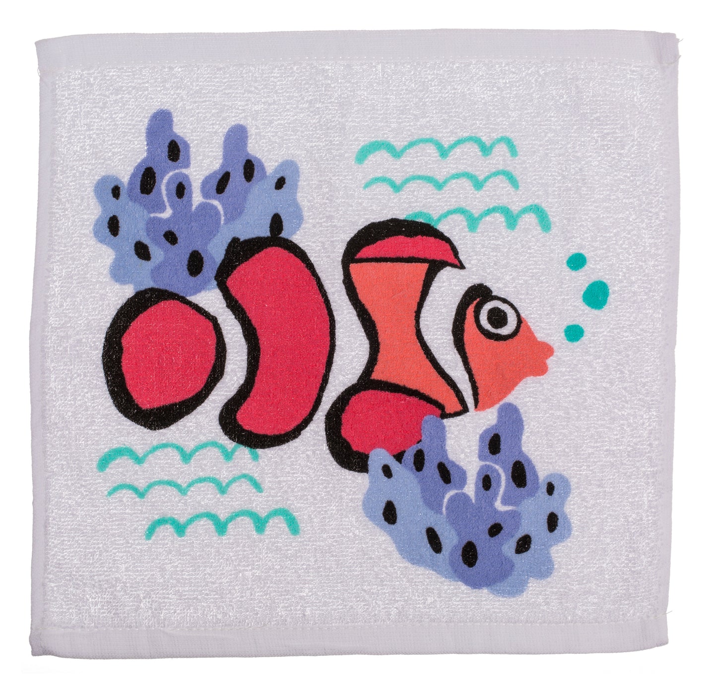 ASCIUGAMANO MAGICO IN COTONE, ANIMALI MARINI, 30 X 30 CM, 6