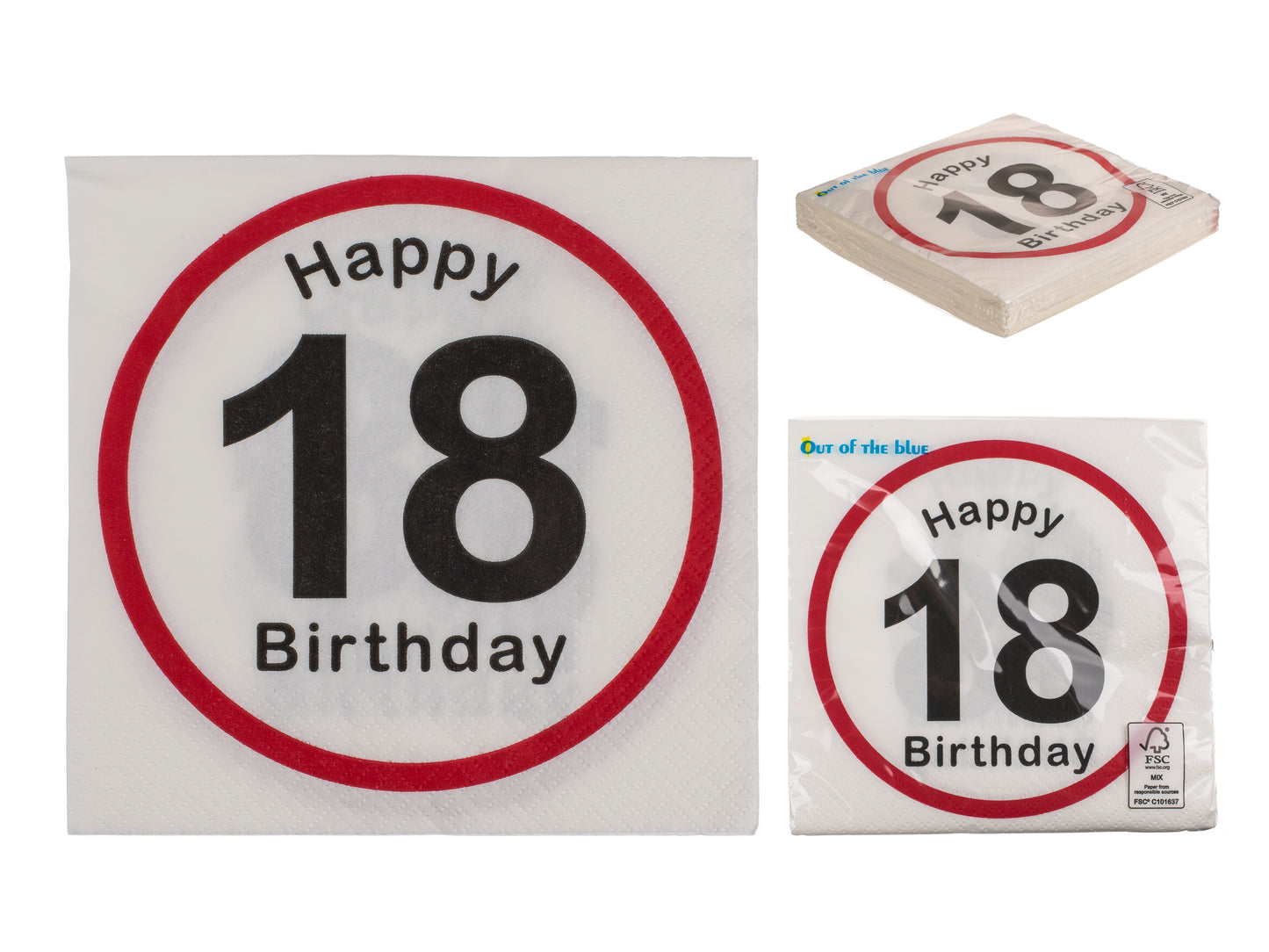 TOVAGLIOLI DI CARTA. HAPPY BIRTHDAY - 18. CA. 33 X