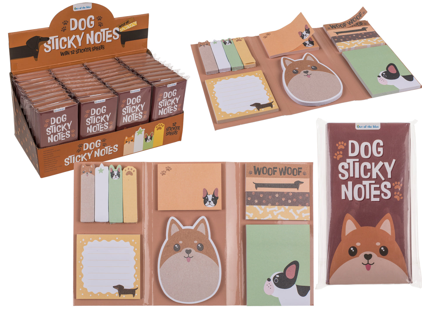 APPUNTI ADESIVI, CANE, 6 DIMENSIONI/DISEGNI DIVERSI PER SET,