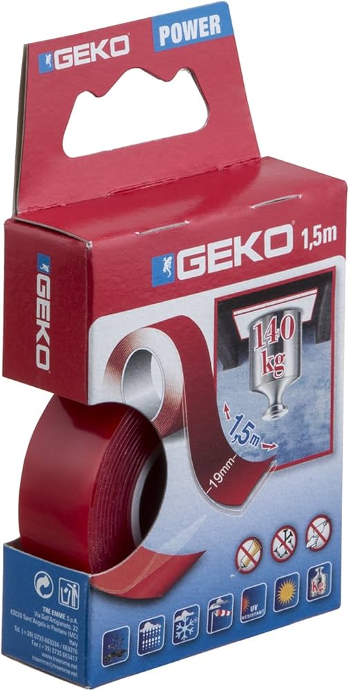 NASTRO BIADESIVO SCHIUMA ROSSO 1.5M*19MM