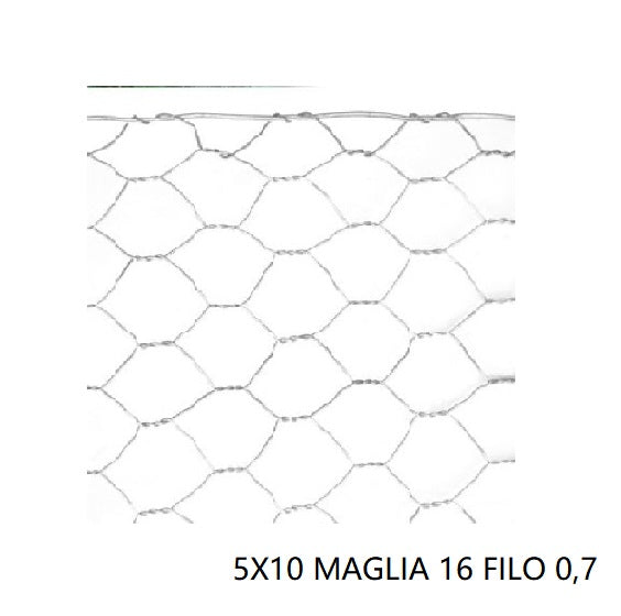 RETE ESAZINC 0,5X10 MAGLIA 16 FILO 0,7