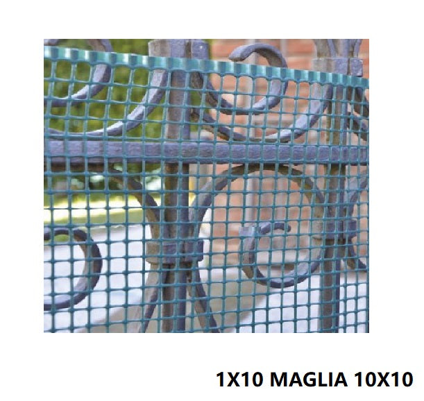 RETE QUADRA 1X10 MAGLIA 10X10 VERDE