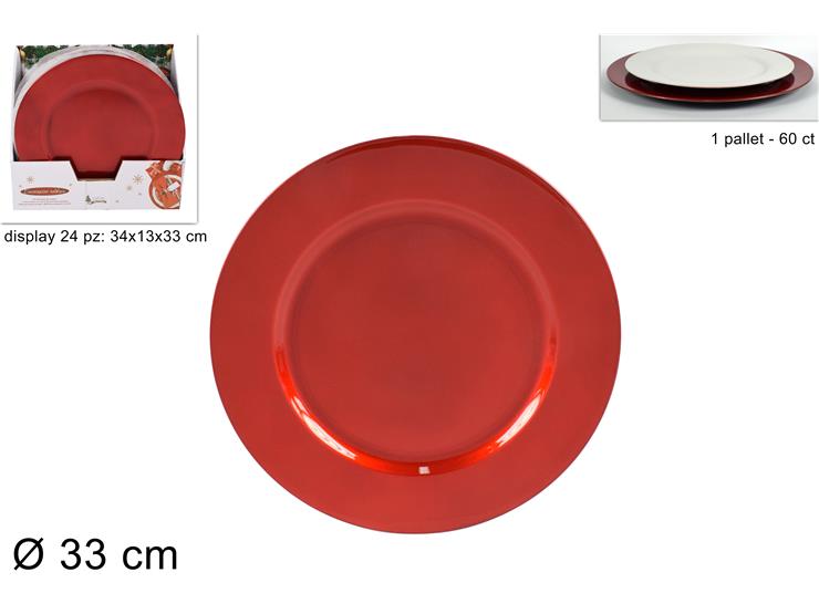 SOTTOPIATTO 33CM ROSSO