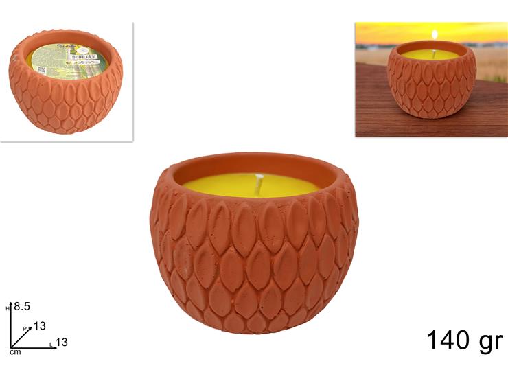CITRONELLA 140GR IN VASO MARRONE 60182025BROWN