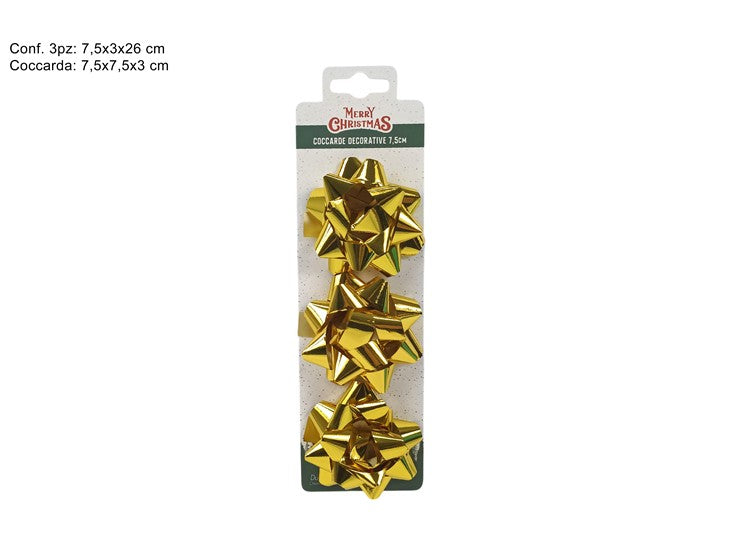 COCCARDE LUCIDE 7.5 CM SET 3 PZ ORO