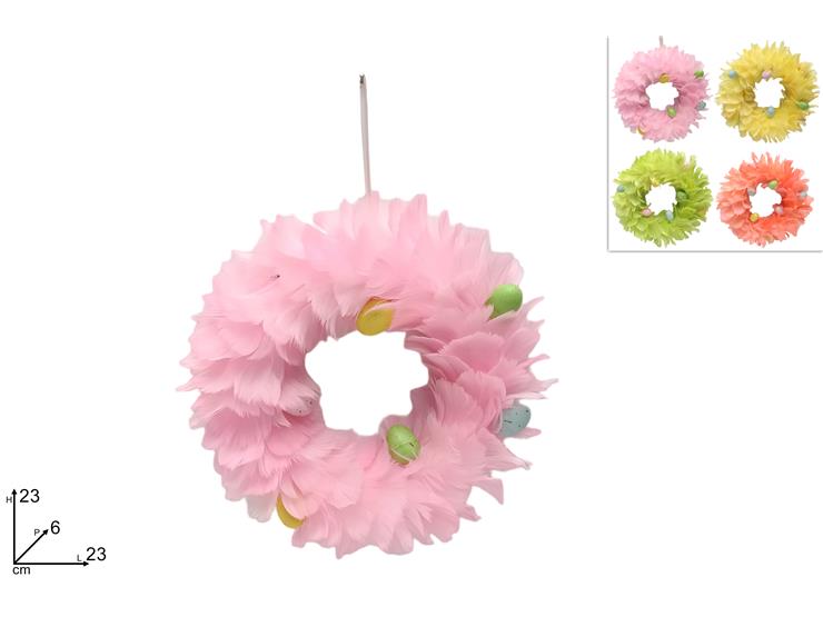 DIETROPORTA PIUME CON UOVA 23CM 4COL TA247547/538/501623 B
