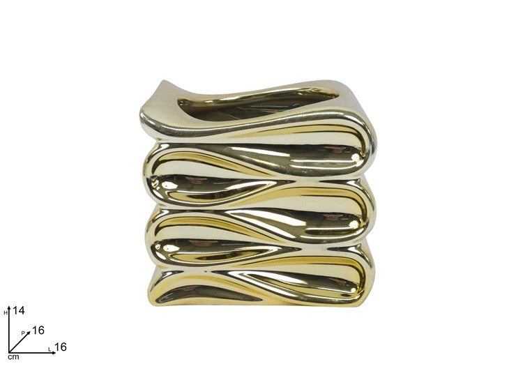VASO CERAMICA ORO