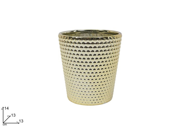 VASO CERAMICA BOLLE ORO