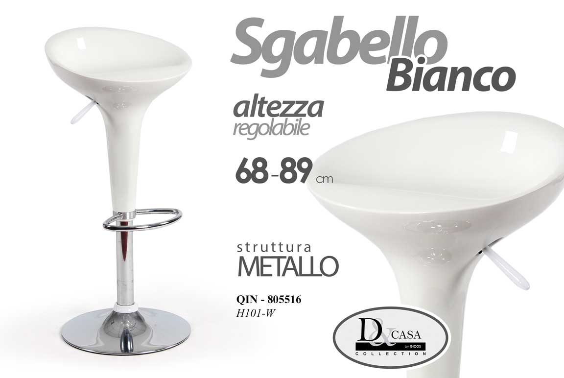 QIN/SGABELLO BAR BCO 45*67- 88 H101/W