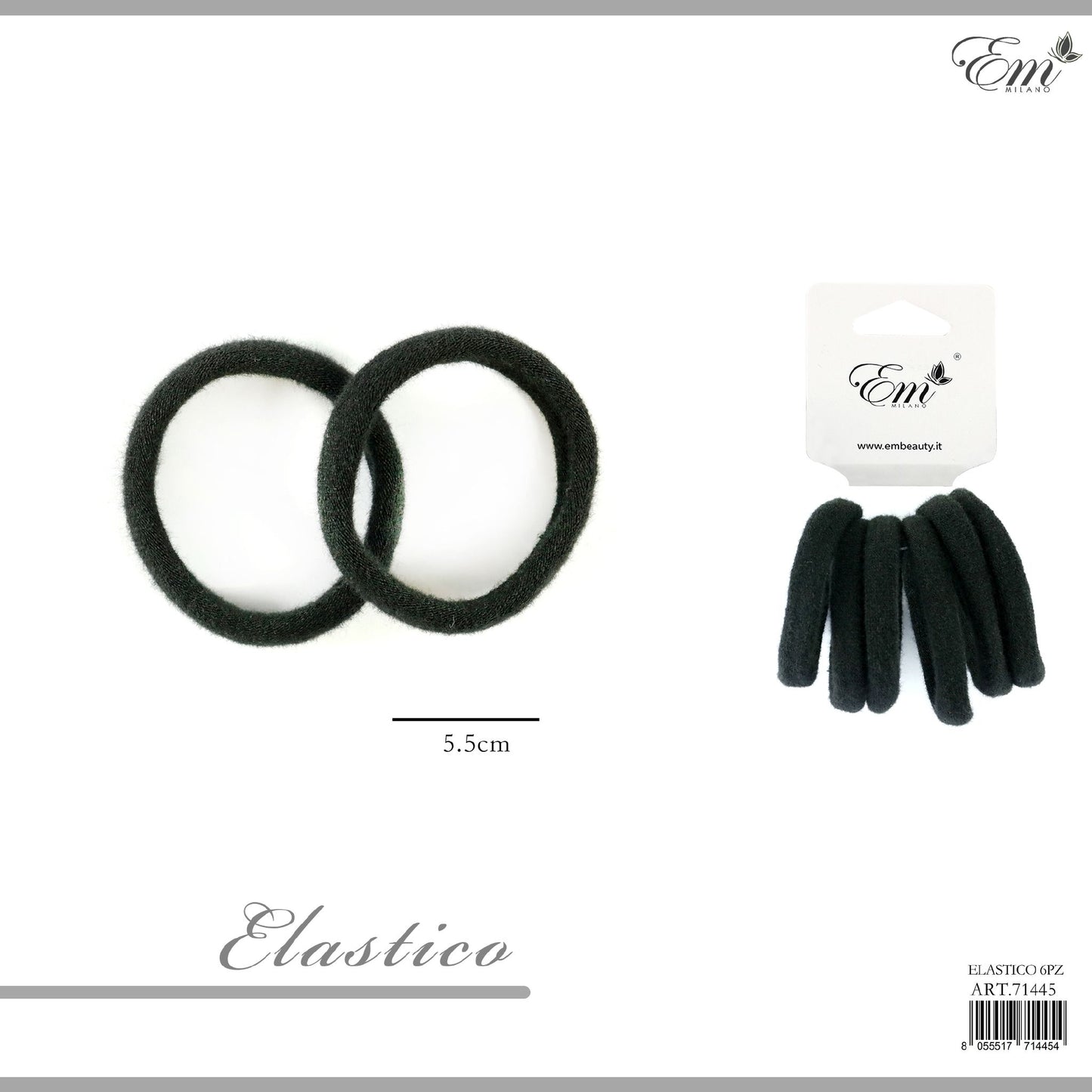 *ELASTICO 6PZ 5.5CM N.