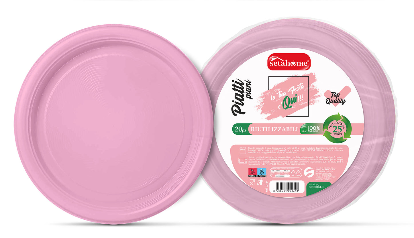 PIATTI PIANI ROSA CF 20PZ