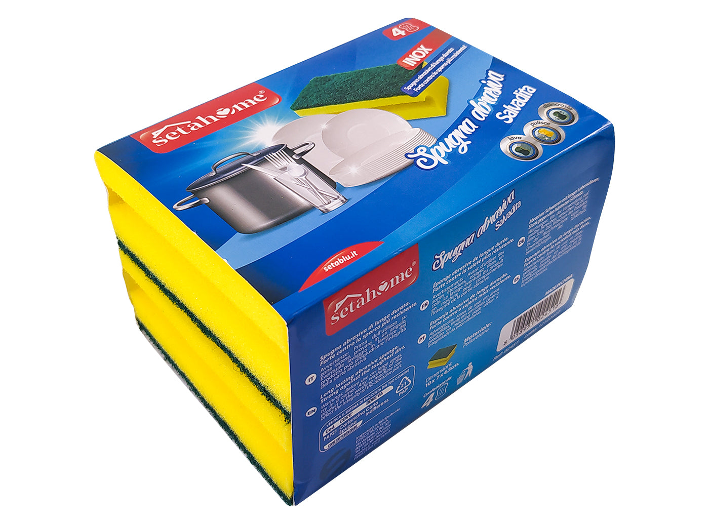 SPUGNA CUCINA SALVADITA - 4PZ 10X7X4,5CM