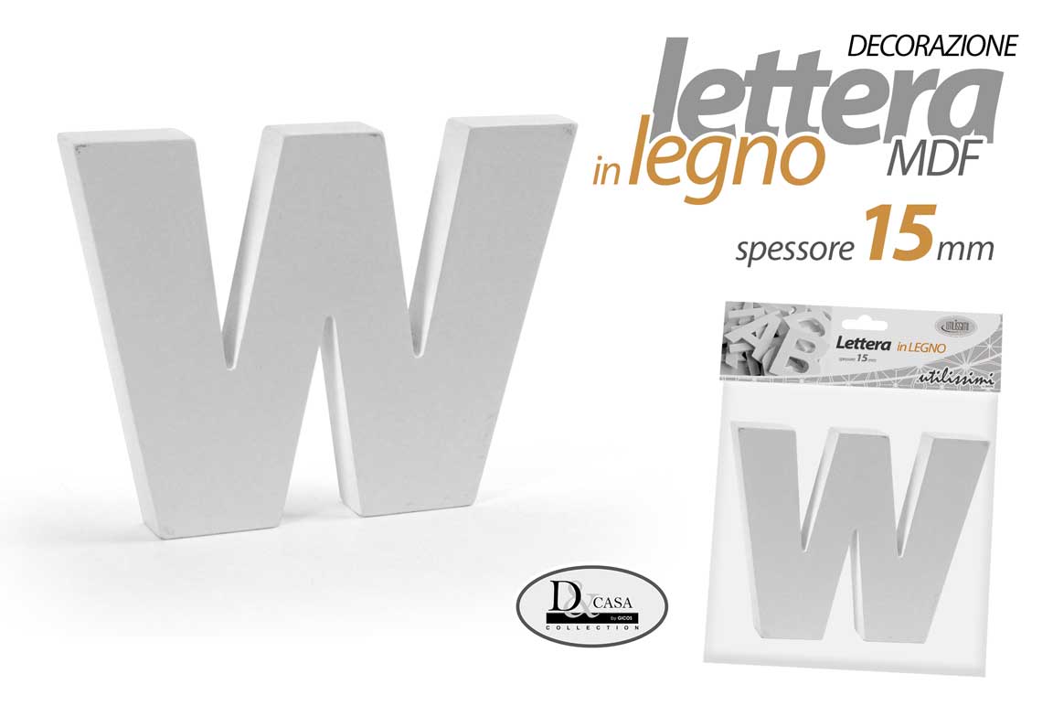MOG/LETTERA W MDF 20*15*1,5CM LW15