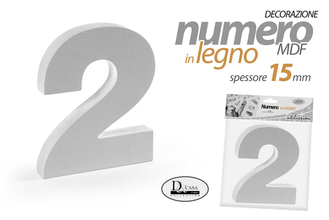 NUMERO 2 MDF 12*15*1,5CM