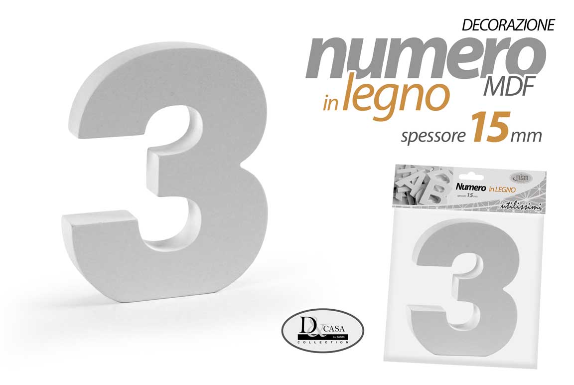 NUMERO 3 MDF 12*15*1,5CM