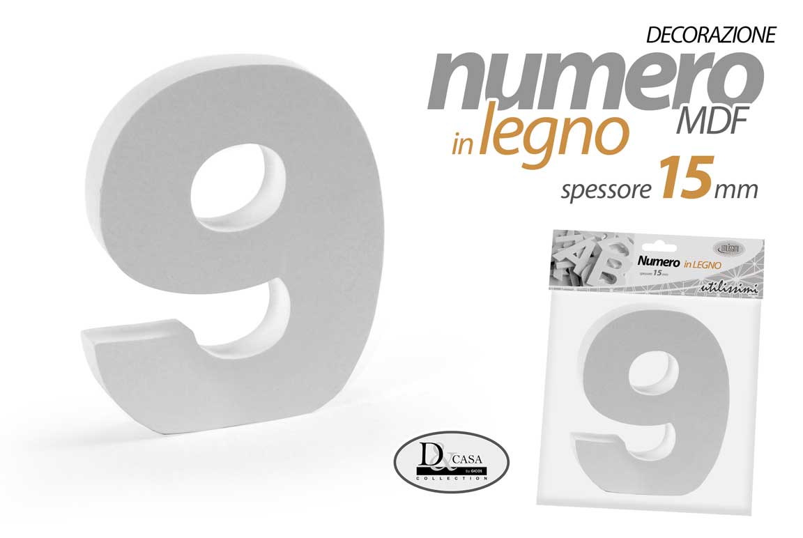 NUMERO 9 MDF 13*15*1.5CM