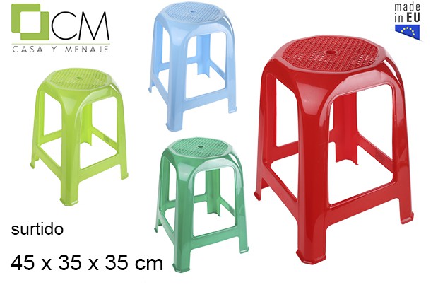 SGABELLO ALTO IN PLASTICA IN COLORI ASSORTITI