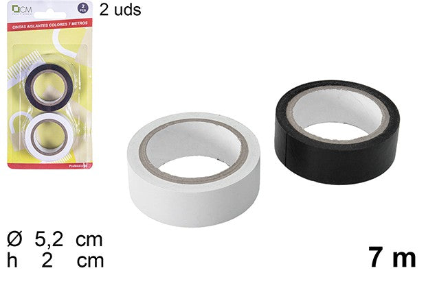 PACK 2 NASTRI ISOLANTI COLORATI 7 M.