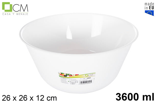 INSALATIERA IN PLASTICA BIANCA 3.600 ML