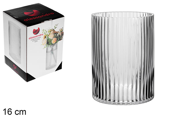 VASO IN VETRO SBALZATO 16 CM