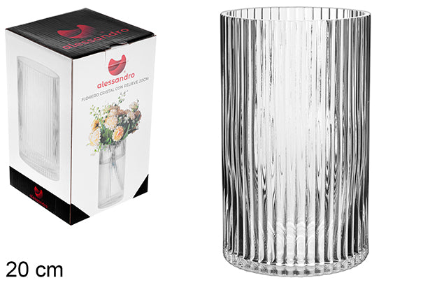 VASO IN VETRO SBALZATO 20 CM