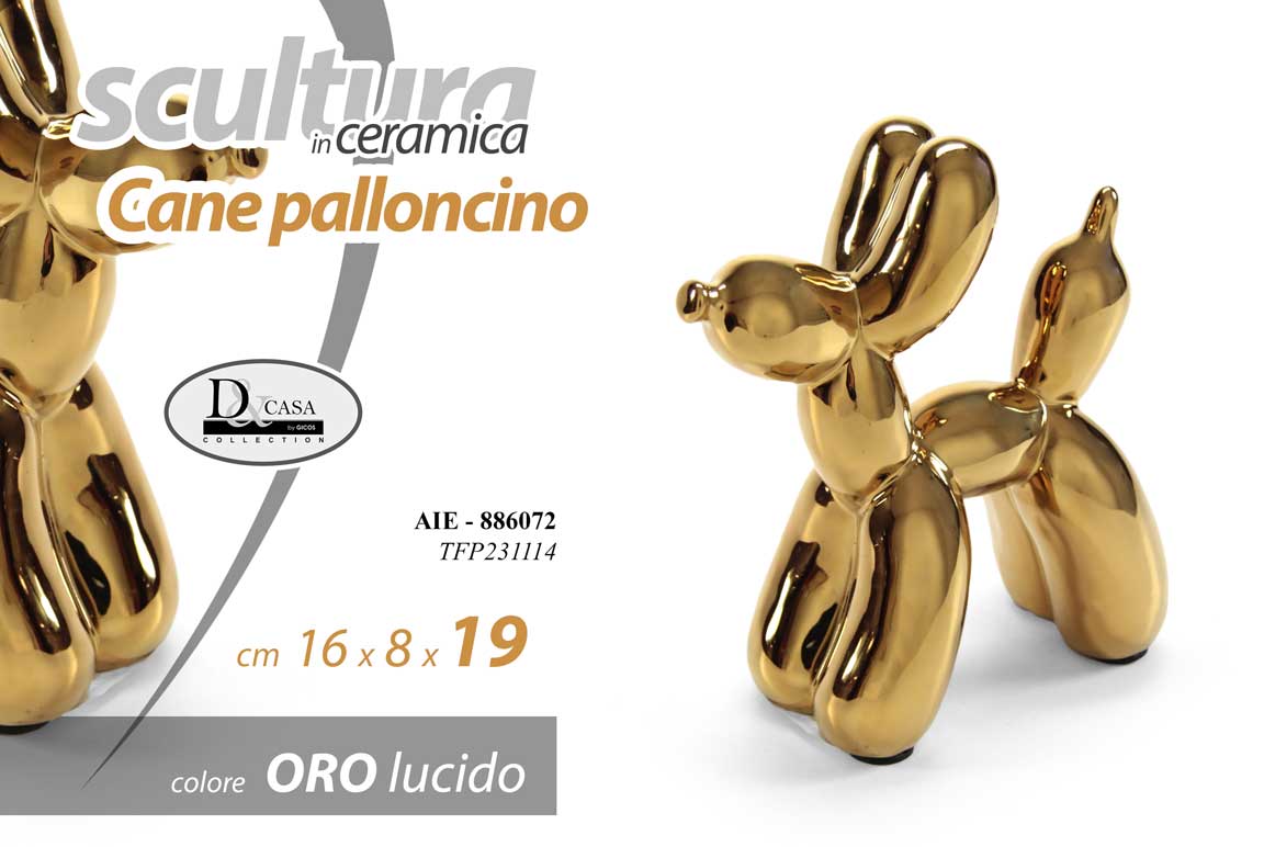 AIE/CANE DECOR C/ORO 16X7,5X19 TFP231114