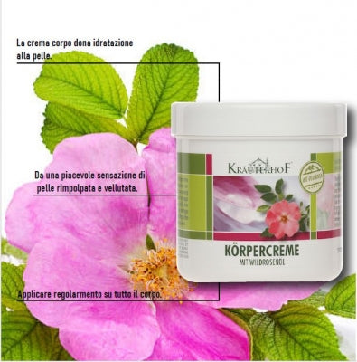 CREMA CORPO ALL' OLIO di ROSA SELVATICA 250 ml.