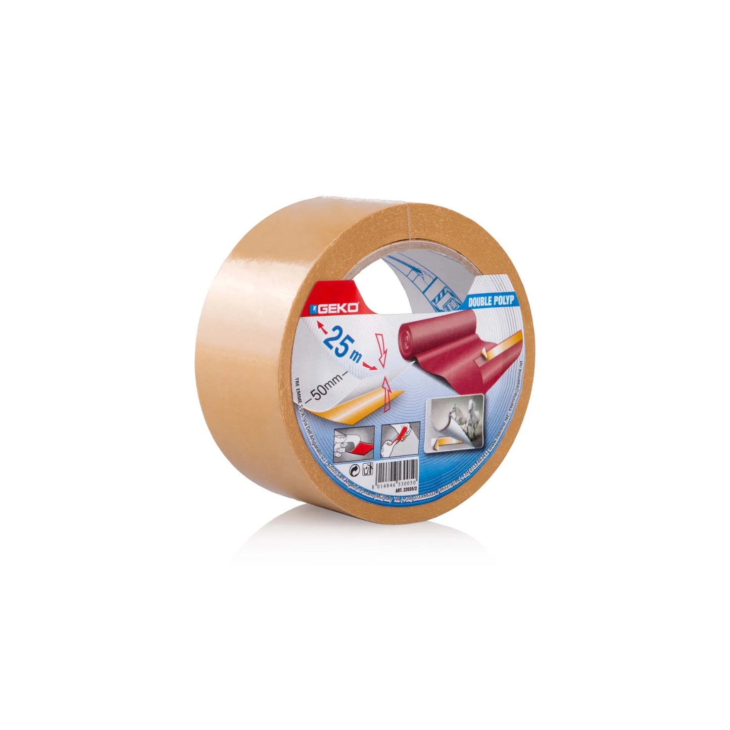NASTRO BIADESIVO PLP MM 25 X 25 M CON ETICHETTA LATERALE E
