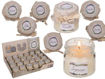 CANDELA CON CERA NATURALE, (WHITE TEA, VANILLA, LILY, JASMIN