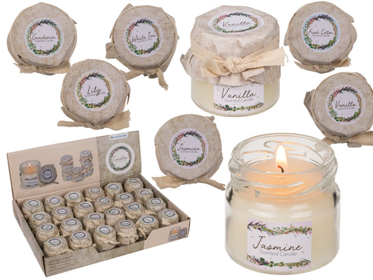 CANDELA CON CERA NATURALE, (WHITE TEA, VANILLA, LILY, JASMIN