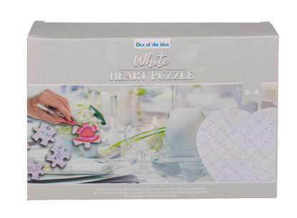 PUZZLE BIANCO, CUORE, 80 PZ. DA SCRIVERE O COLORARE, CA. 60
