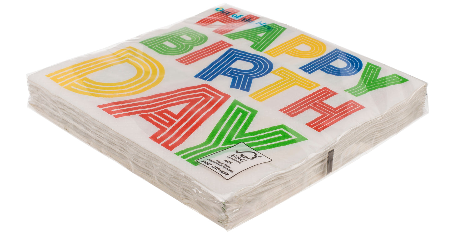 TOVAGLIOLI DI CARTA, HAPPY BIRTHDAY 33 X 33 CM, 3 VELI, 20 P