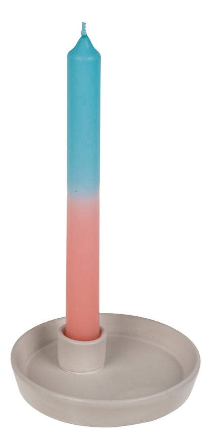 STICK CANDELE WITH COLOR GRADIENT, APRICOT/ TURQUOISE, CA. 2