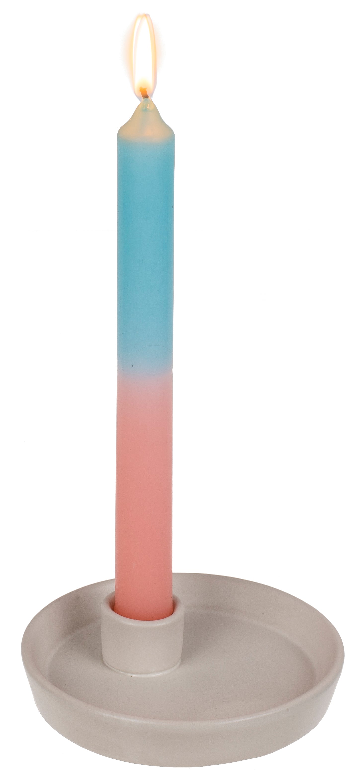 STICK CANDELE WITH COLOR GRADIENT, APRICOT/ TURQUOISE, CA. 2