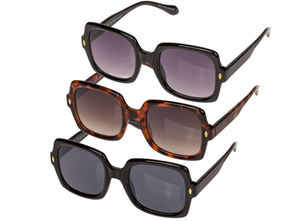 OCCHIALI DA SOLE DA DONNA 3 COLORI ASSORTITI (6X NERO, 3X NE