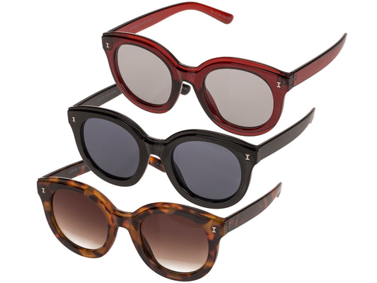 OCCHIALI DA SOLE DA DONNA 3 COLORI ASSORTITI (6X NERO, 2X RO