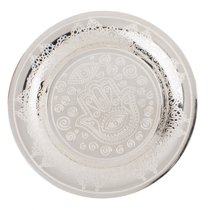 PIATTO IN METALLO COLOR ARGENTO PER BIGIOTTERIA, CA. 10 CM,