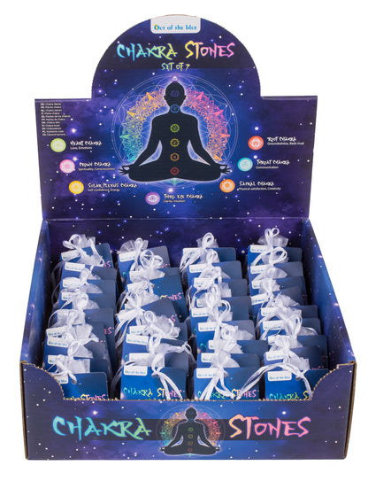PIETRE CHAKRA, SET DI 7 IN SACCHETTO DI ORGANZA (AMETISTA, S