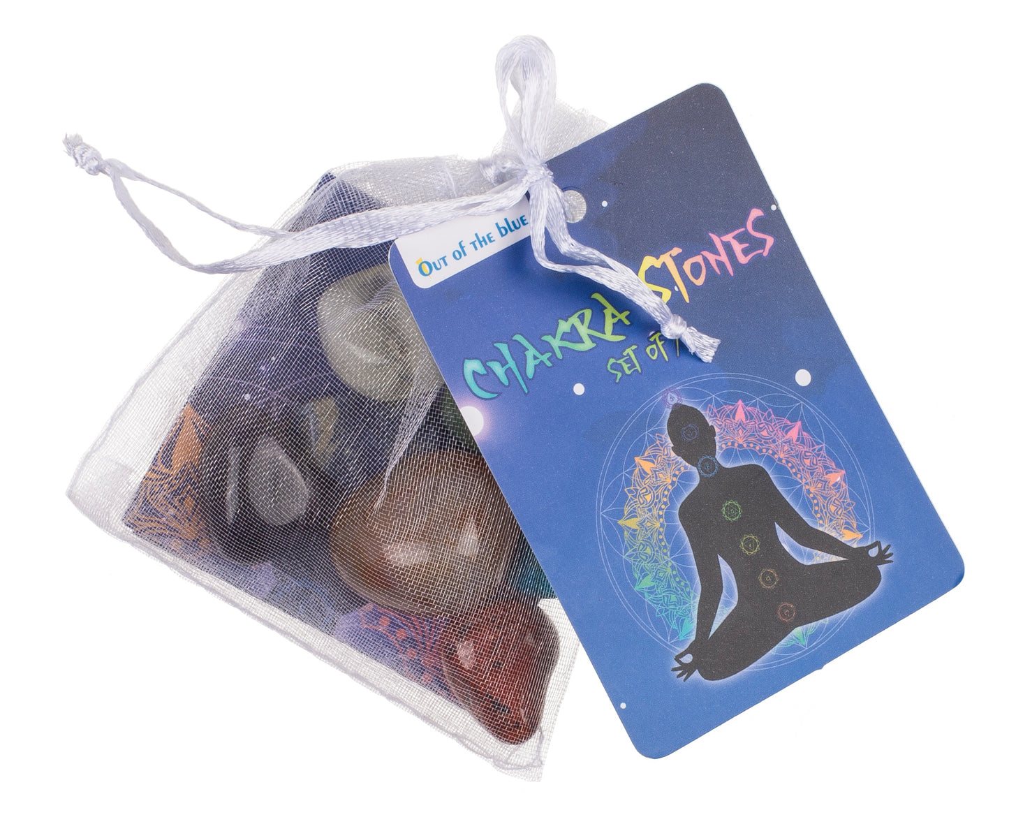 PIETRE CHAKRA, SET DI 7 IN SACCHETTO DI ORGANZA (AMETISTA, S