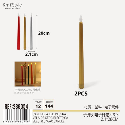 CANDELE A LED IN CERA 2PCS 2.1*28CM