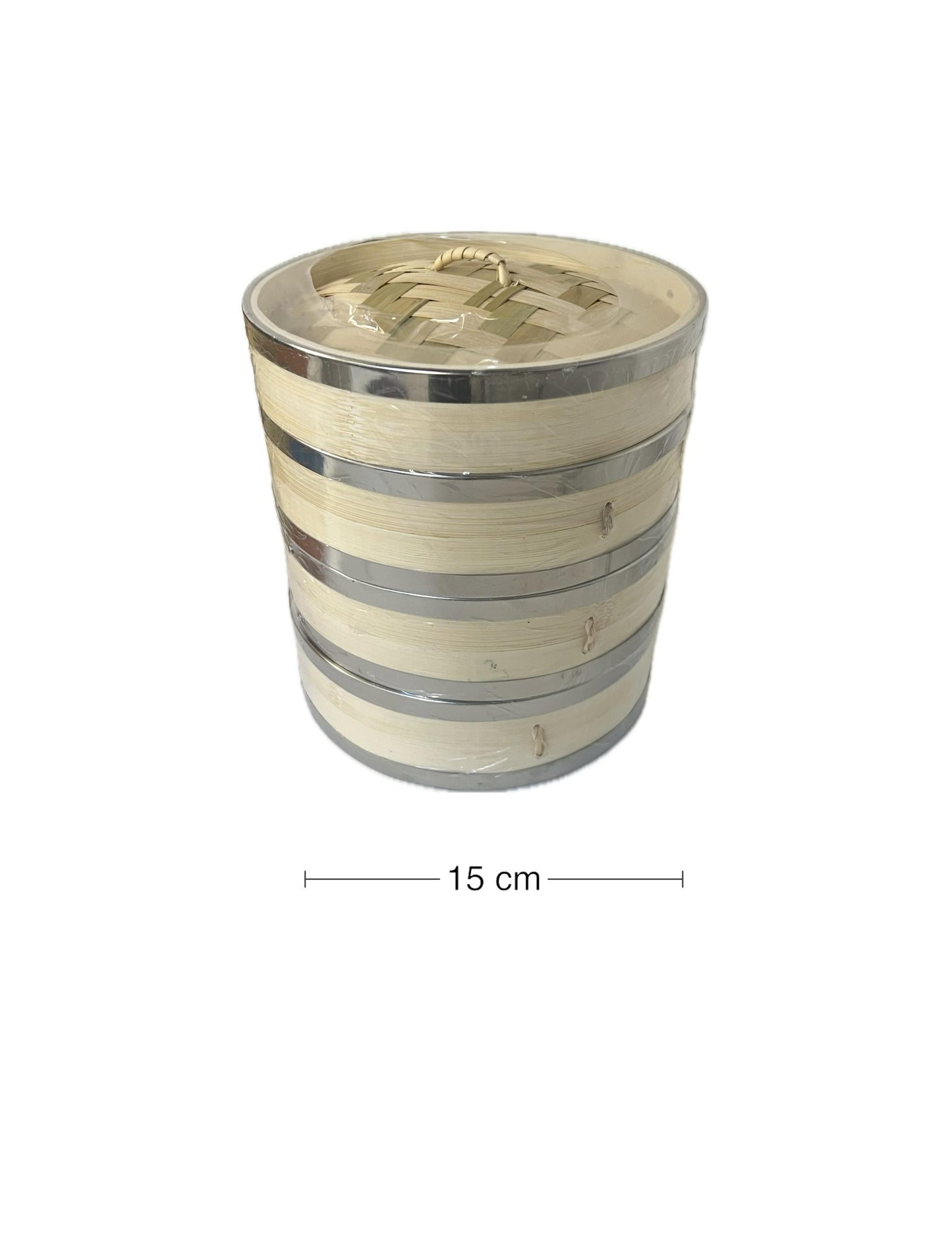 CESTELLO PER VAPORE IN BAMBU 3 LIVELLI COPERCHIO 18CM