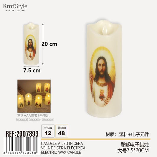 CANDELE A LED IN CERA 7.5*20CM