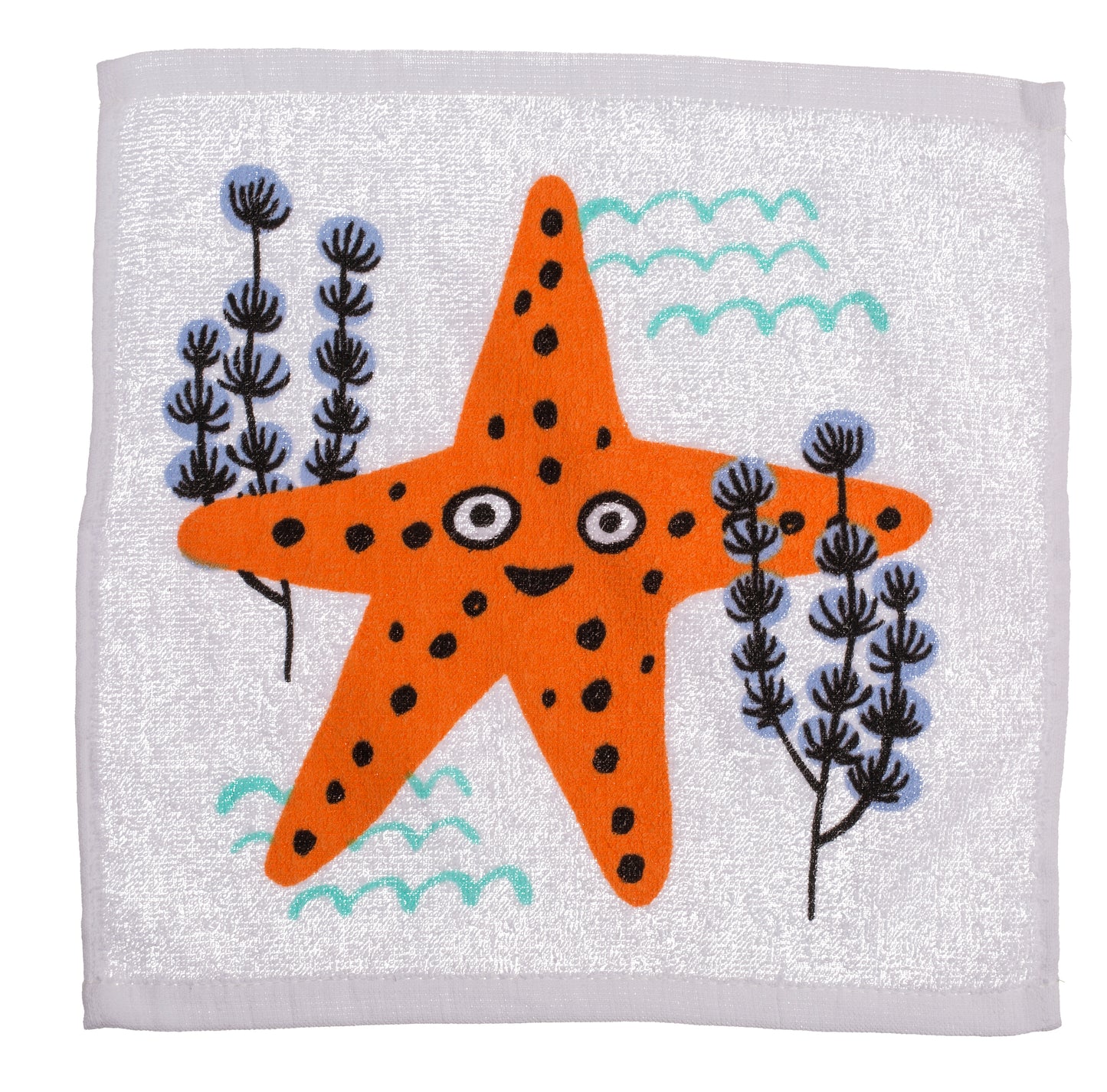 ASCIUGAMANO MAGICO IN COTONE, ANIMALI MARINI, 30 X 30 CM, 6