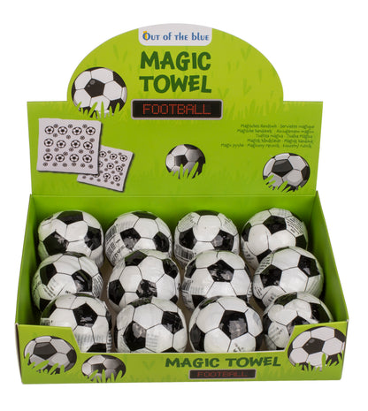 ASCIUGAMANO MAGICO IN COTONE CALCIO 30X30CM 12PZ