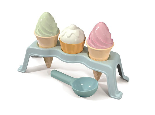 SET 3 CONI GELATO   CUP CAKE CON SUPPORTO