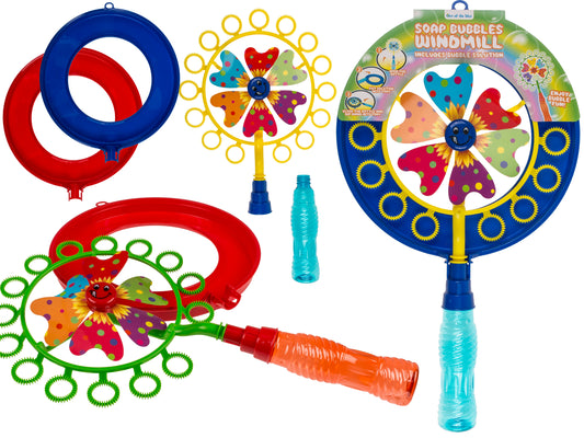 BOLLE DI SAPONE CON MULINO A VENTO, CIRCA 40 CM 2 COLORI ASS