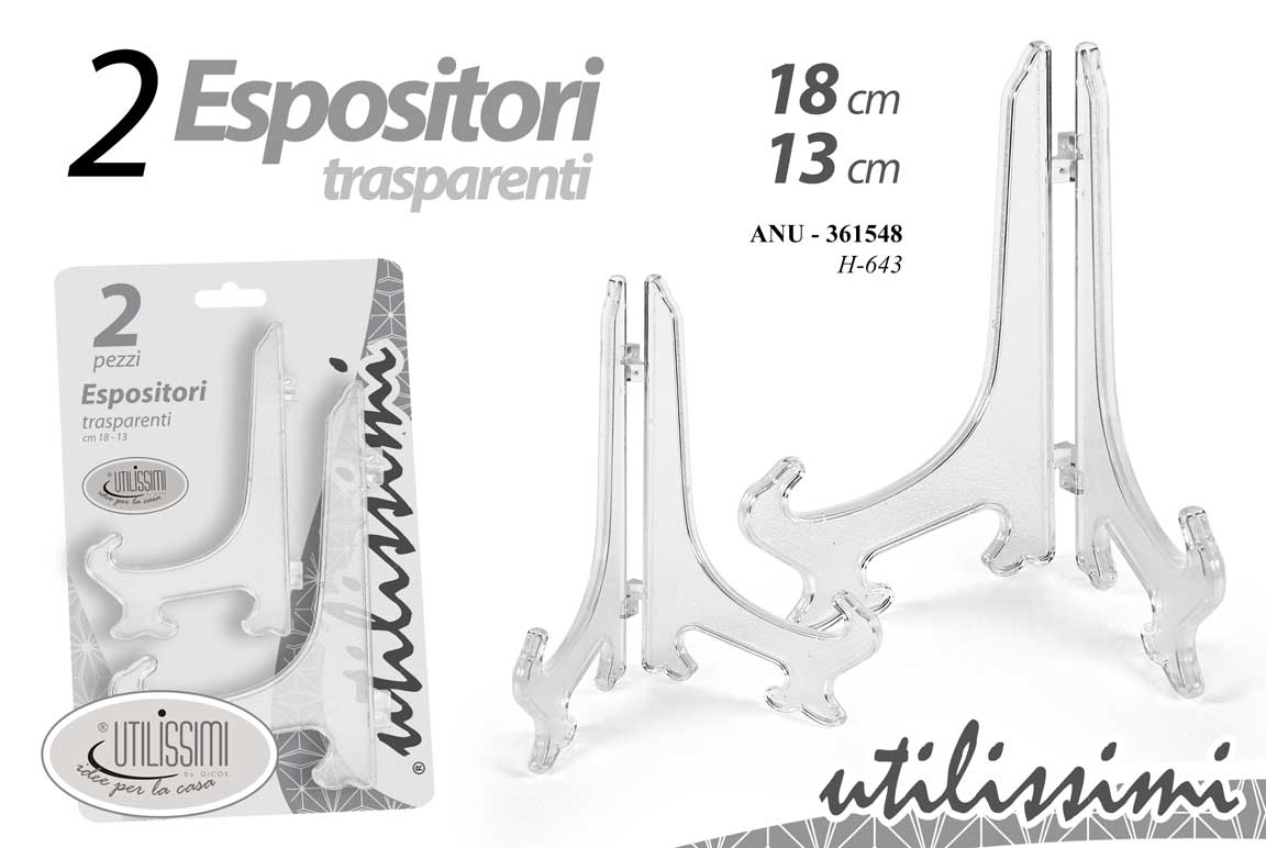 2 ESPOSITORI 18-13CM TRASP.