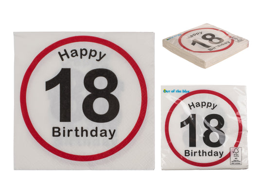 TOVAGLIOLI DI CARTA. HAPPY BIRTHDAY - 18. CA. 33 X